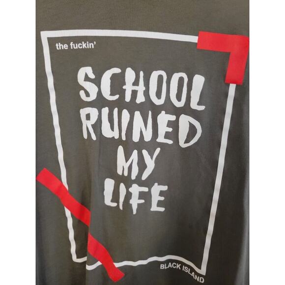 Black Island Gray Double Sided Graphic Tee Short Sleeve Men's T-shirt Size XL - Picture 3 of 4